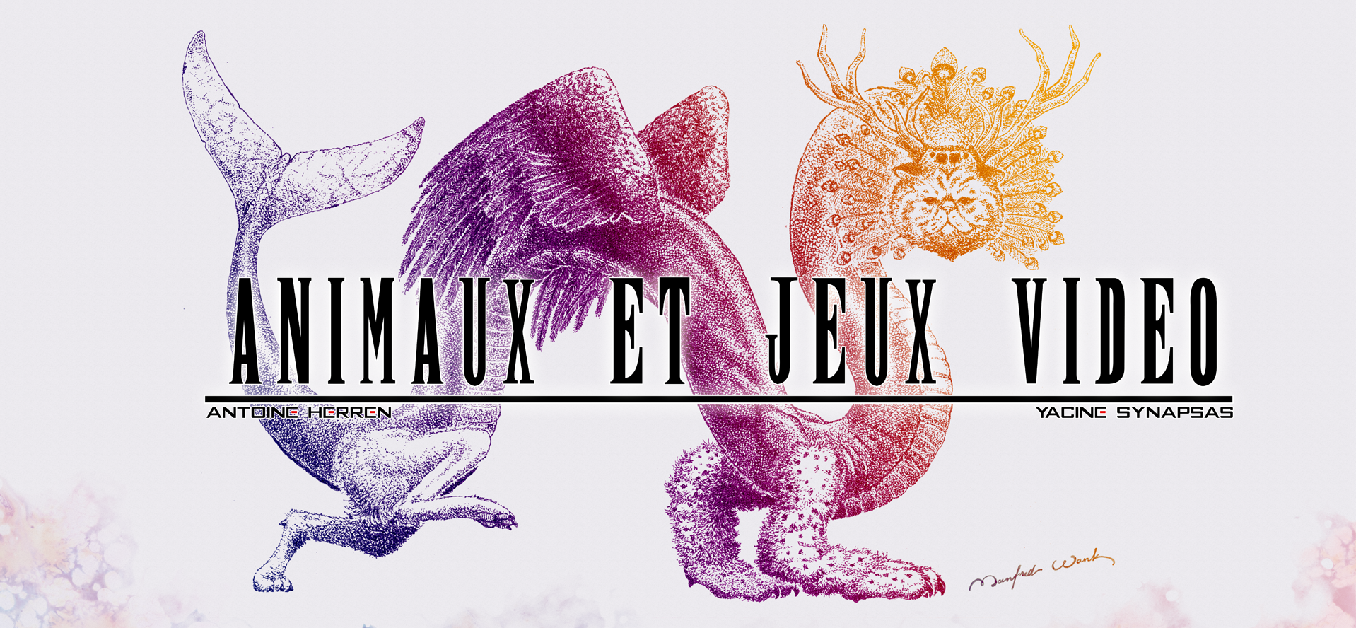 animaux et jeux vidéo bannière découpée